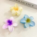 Spinka do włosów klamra XL kwiat ombre żółty 7,5x8cm SP269ZO - obrazek 4