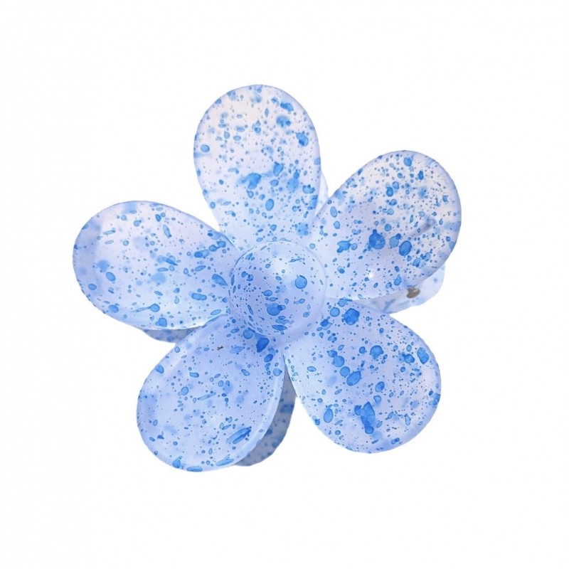 spinka-do-wlosow-klamra-xl-niebieski-kwiat-plamki-75-x-7cm-sp274 Spinka do włosów klamra XL niebieski kwiat plamki 7,5 x 7cm SP274 - obrazek 1