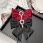 Spinka klamra do włosów Bordowa Kokarda z diamencikami XL SP441BOR - obrazek 4