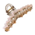 Spinka klamra do włosów z serduszkami XL 13x6 cm różowa SP352R - obrazek 2