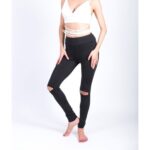 Sportowe Legginsy Fitness Trening Czarne LEG19L - obrazek 4