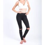 Sportowe Legginsy Fitness Trening Czarne S LEG19S - obrazek 3