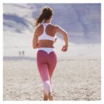 Sportowe Legginsy Fitness Trening Różowo Białe L LEG12L - obrazek 4