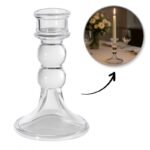 Świecznik dekoracyjny, szklany Glamour 12,5 cm - SW17