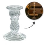 Świecznik dekoracyjny, szklany Glamour 9,5cm - SW12