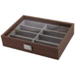 Szkatułka 8 przegródek na okulary lub akcesoria, etui organizer, szkło PDMDF07 - obrazek 4