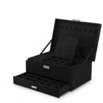 Szkatułka na biżuterię kuferek etui organizer czerń PD119CZ - obrazek 3
