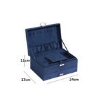 Szkatułka na biżuterię kuferek etui organizer kobalt PD119GRAN - obrazek 3
