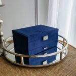 Szkatułka na biżuterię kuferek etui organizer kobalt PD119GRAN - obrazek 5