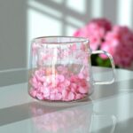 Szklanka termiczna z hortensją w środku jasny róż 180 ml 1szt SZK74 - obrazek 4