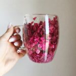 Szklanka termiczna z kwiatami w środku 300ml 1szt, pełna kwiatów burgund, red SZK192 - obrazek 3