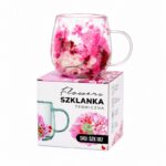 Szklanka termiczna z kwiatami w środku, gipsówka hortensje róż 300 ml 1szt SZK182 - obrazek 2
