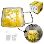Szklanka termiczna z kwiatami w środku, hortensje 180 ml 1szt SZK155
