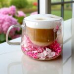 Szklanka termiczna z kwiatami w środku, hortensje 180 ml 1szt SZK175 - obrazek 2