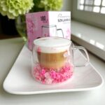 Szklanka termiczna z kwiatami w środku, hortensje 180 ml 1szt SZK175 - obrazek 5