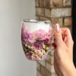 Szklanka termiczna z kwiatami w środku, wrzos, różowa hortensja 300 ml 1szt SZK213 - obrazek 3