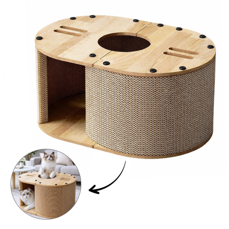 tekturowy-drapak-dla-kota-budka-domek-legowisko-57-x-395-x-25-cm-kot31 Tekturowy drapak dla kota, budka, domek, legowisko - 57 x 39,5 x 25 cm KOT31 - obrazek 1