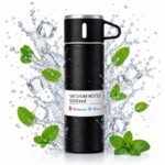 TERMOS turystyczny z kubkiem, szczelny, stal nierdzewna czarny 500ml BD65CZ