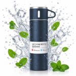 TERMOS turystyczny z kubkiem, szczelny, stal nierdzewna granatowy 500ml BD65GRAN