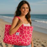 Torba materiałowa duża 58x44x10cm różowa Panterka TP16 - obrazek 2