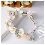 Wianek, opaska do włosów z kwiatów, delikatny wianuszek BOHO W113 - obrazek 3
