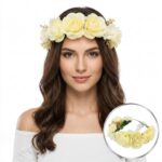 Wianek, opaska do włosów z kwiatów, delikatny wianuszek BOHO W1B
