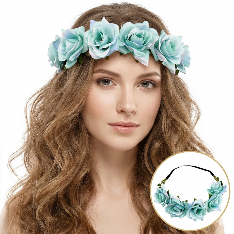 wianek-opaska-do-wlosow-z-kwiatow-delikatny-wianuszek-boho-w45tur Wianek, opaska do włosów z kwiatów, delikatny wianuszek BOHO W45TUR - obrazek 1