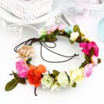 Wianek, opaska do włosów z kwiatów, delikatny wianuszek BOHO W49 - obrazek 3