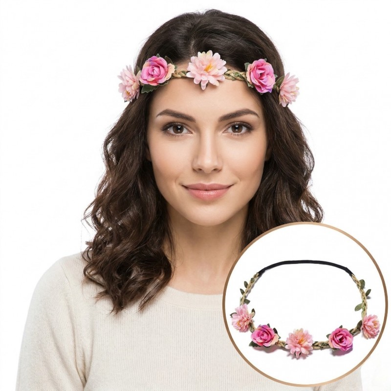 wianek-opaska-do-wlosow-z-kwiatow-wianuszek-na-gumce-boho-w115 Wianek, opaska do włosów z kwiatów, wianuszek na gumce BOHO W115 - obrazek 1