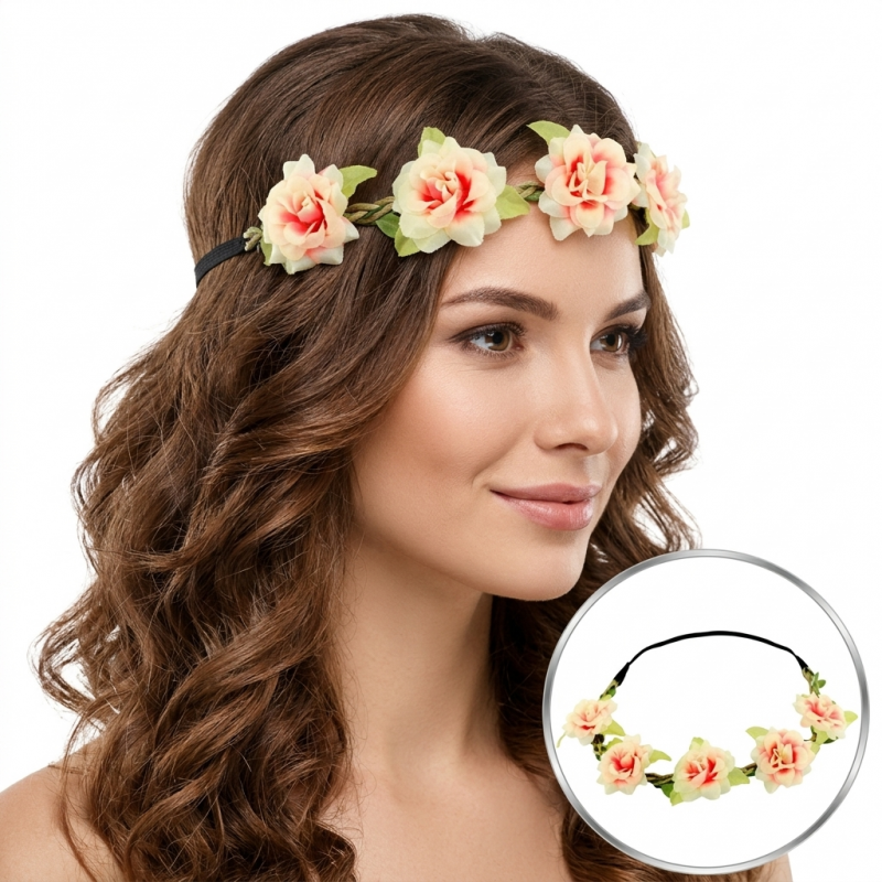 wianek-opaska-do-wlosow-z-kwiatow-wianuszek-na-gumce-boho-w74 Wianek, opaska do włosów z kwiatów, wianuszek na gumce BOHO W74 - obrazek 1