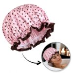 Wodoodporny czepek ochronny, kąpielowy na włosy, do spania, KROPKI KCZ01