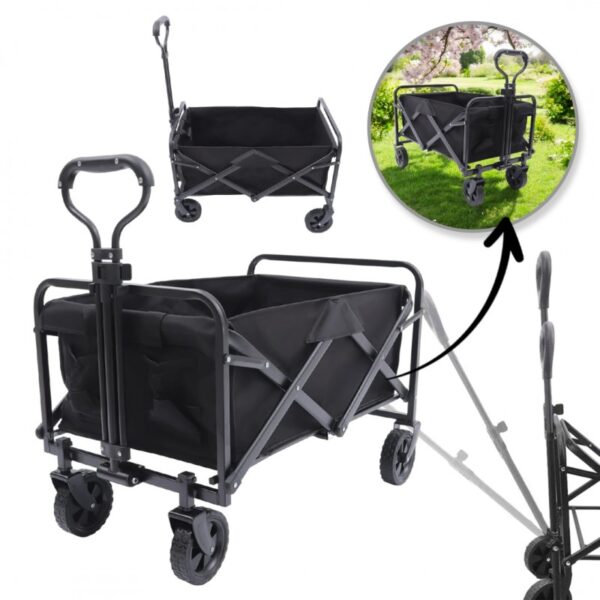 Wózek transportowy składany, metalowy, przyczepka ogrodowa 72x47x68-87cm AR07CZ