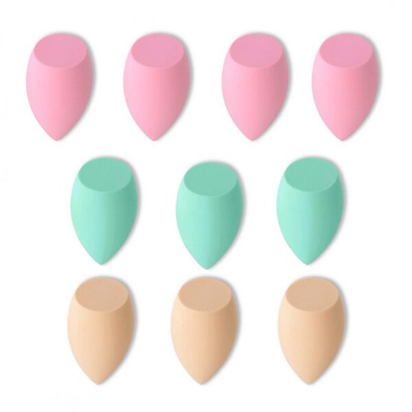 Zestaw 10 szt. miękkich gąbeczek do makijażu, blender PASTEL MINT GB11