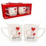 Zestaw 2szt KUBKÓW WALENTYNKOWYCH - LOVE YOU w pudełku z łyżeczkami 300 ml KB24 - obrazek 2