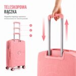 Zestaw 3w1 walizek podróżnych, kółka 360, lekkie a wytrzymałe, PP, walizka na szyfr, premium róż WP15 - obrazek 5