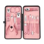 Zestaw akcesoriów do manicure, pedicure w etui różowe 12w1 AK20 - obrazek 2