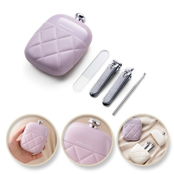 Zestaw akcesoriów etui do paznokci manicure fioletowy 9,5cmx7cm AK10FIO