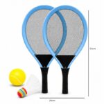Zestaw rakietek z siateczką do odbijania, tenis badminton, 2 paletki, lotka i piłeczka AR18 - obrazek 2