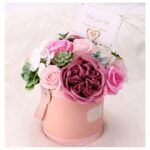 Flower box, bukiet zapachowych kwiatów mydlanych w pudełku 21х22cm BUK10R - obrazek 5