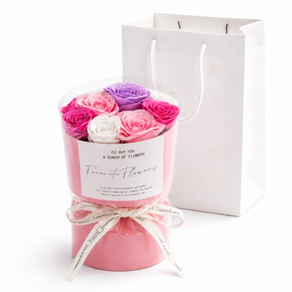 Flower box, bukiet zapachowych kwiatów mydlanych w pudełku 7szt. BUK27F