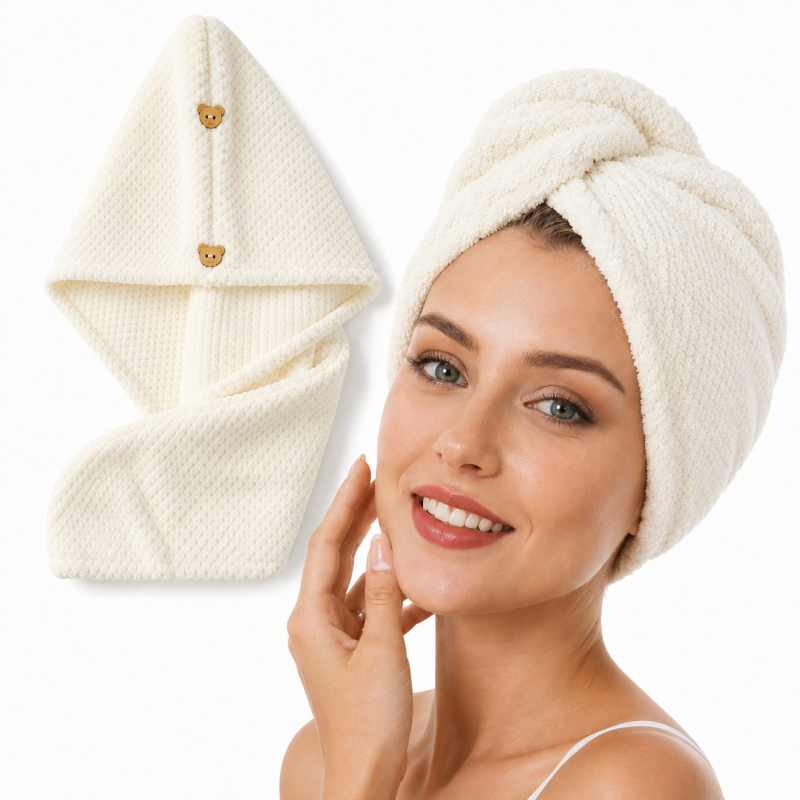 recznik-kapturek-turban-do-wlosow-bardzo-chlonny-bialy-65x25-cm-rec60b Ręcznik, kapturek, turban do włosów, bardzo chłonny, biały 65x25 cm REC60B - obrazek 1