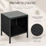 Zestaw mebli ogrodowych 3w1 Stolik+ 2 fotele imitacja rattanu, czarny SC13 - obrazek 5