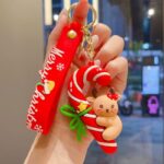Brelok do kluczy świąteczny Lizak z kokardką i reniferem, CHRISTMAS BRL347 - obrazek 2