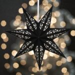 DUŻA GWIAZDA PAPIEROWA ŚWIĄTECZNA AŻUROWA welurowa czarna 45 cm WITRAŻ 3D WG16 - obrazek 3