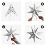 DUŻA GWIAZDA PAPIEROWA ŚWIĄTECZNA AŻUROWA welurowa czarna 60 cm WITRAŻ 3D WG17 - obrazek 4