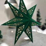 DUŻA GWIAZDA PAPIEROWA ŚWIĄTECZNA AŻUROWA welurowa zielona 45 cm WITRAŻ 3D WG10 - obrazek 4