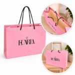 Torba ozdobna prezentowa duża 40x15x29cm, powlekana matowa, różowa z logo GF05