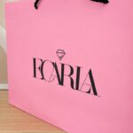 Torba ozdobna prezentowa duża 40x15x29cm, powlekana matowa, różowa z logo GF05 - obrazek 4