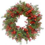 Girlanda wieniec ozdoba na drzwi stroik 45cm 160 gałązek choinka jak żywa WSN23 - obrazek 3