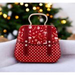 Metalowy pojemnik z uchwytem na cukierki czerwony 7cm x 5,5cm KSN164 - obrazek 4
